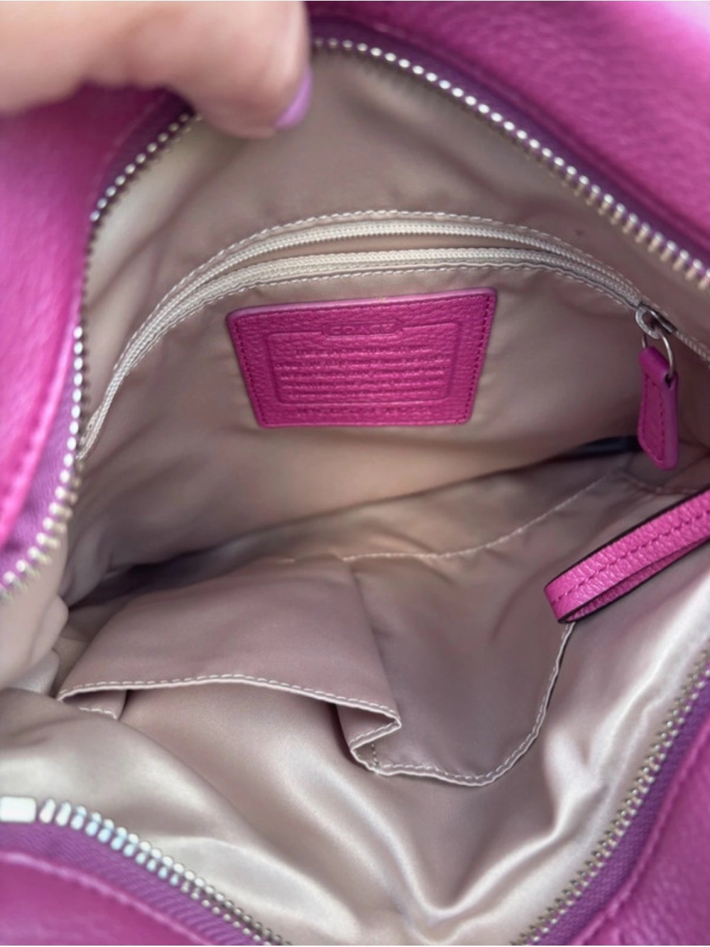 NWT Coach Blossom Shimmery/Metallic Pink Leather Chain-Accent Shoulder Bag F1972 - Picture 5 of 10